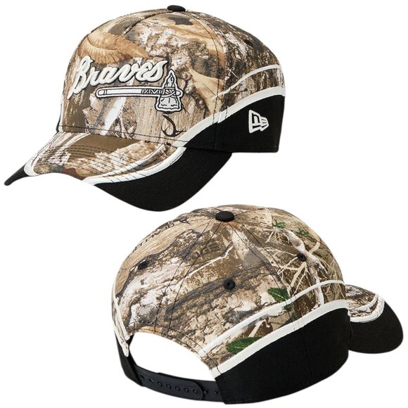 New Era Atlanta Braves Realtree Camo Hat 9FORTY A-Frame Snapback Cap - Picture 1 of 5